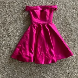 Custom off shoulder rose red cocktail dress